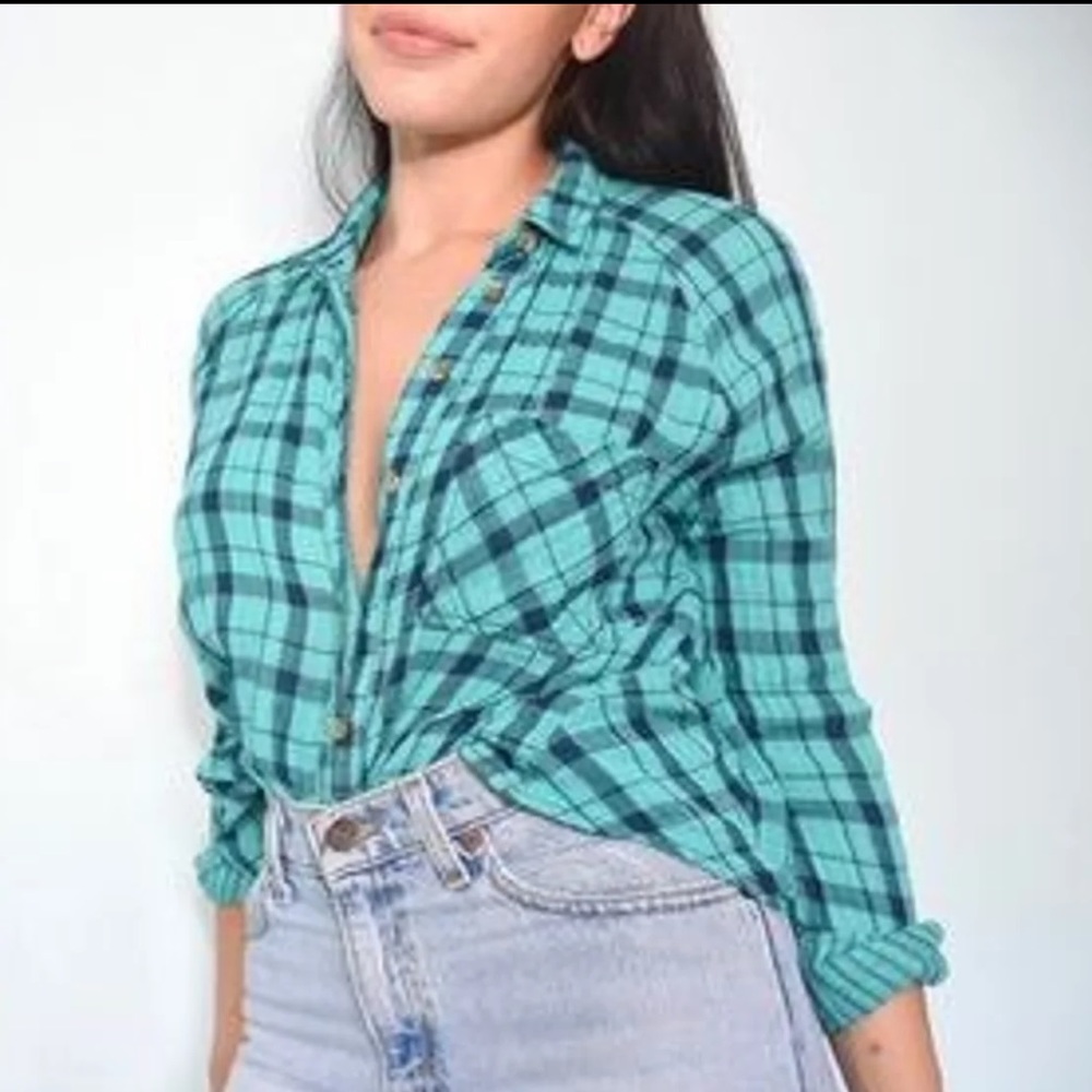 URBAN OUTFITTERS BDG Teal Plaid Shirt